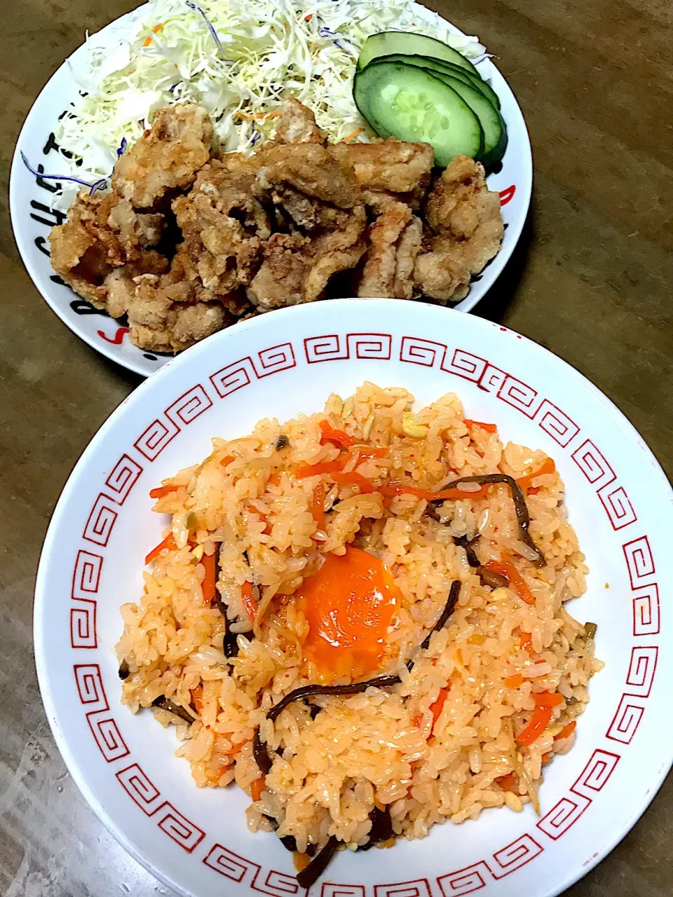 ビビンバ丼、鶏もも肉唐揚げ定食💖|Norio Fukudaさん