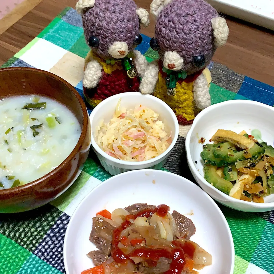 Snapdishの料理写真:毎度のやっつけ晩ご飯。|chagashiさん