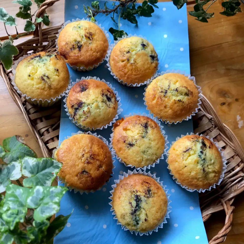 🧁クロテッドクリームのブルーベリーマフィン 焼けた❣️🧁|Hollyさん