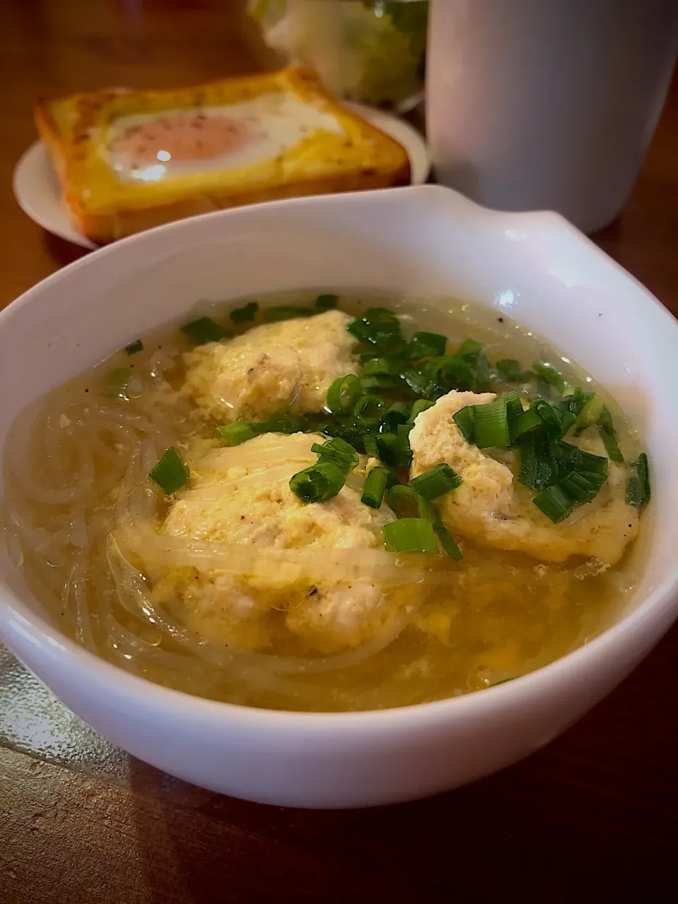 2/24の朝食 鶏団子春雨スープ|yoneさん