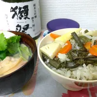 筍と蕨の五目炊き込みご飯
蛤のお吸い物
獺祭 純米大吟醸 磨き二割三分（山口）|藤井裕之三号店さん