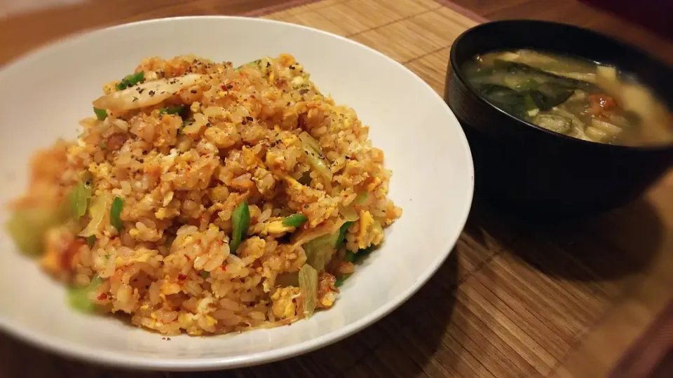 ｷﾑ卵ﾚﾀｽ炒飯～
の晩ごはん✨|kaz(*･ω･)さん