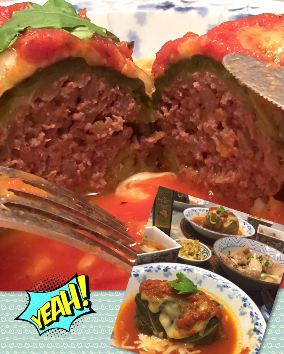 Snapdishの料理写真:お肉が みっちり詰まった🌟やわらかとろ〜りロールキャベツ😋2時間以上煮込んでます😘|paaruさん