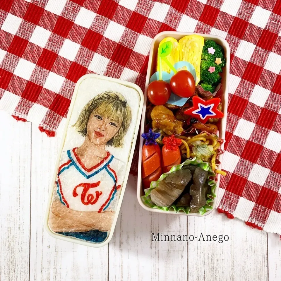 TWICE『ジョンヨン』弁当 
 #オブラートアート 
 #オブアート 
 #似顔絵弁当|みんなのあねごさん