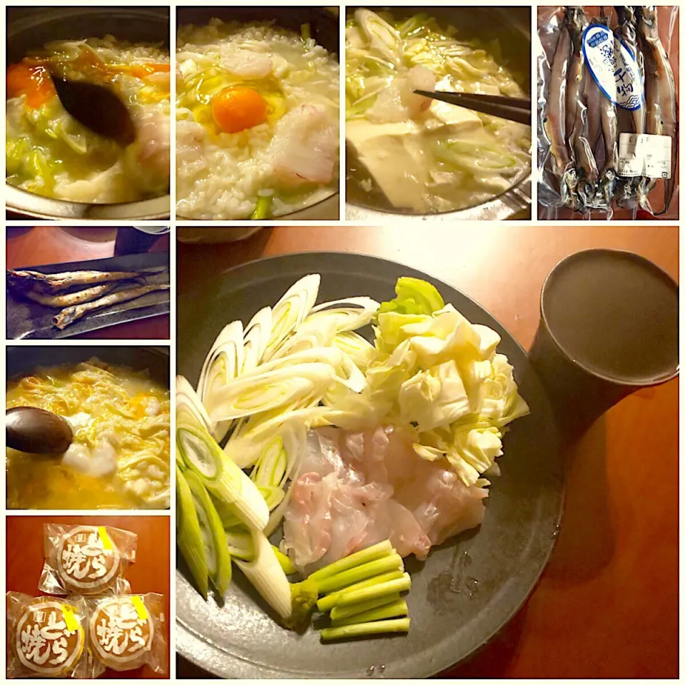 Midnight meal🍴幻魚(げんげ)の干物･きじはたのお刺身&しゃぶしゃぶ･だし道楽で湯豆腐からのぉお雑炊|🌈Ami🍻さん