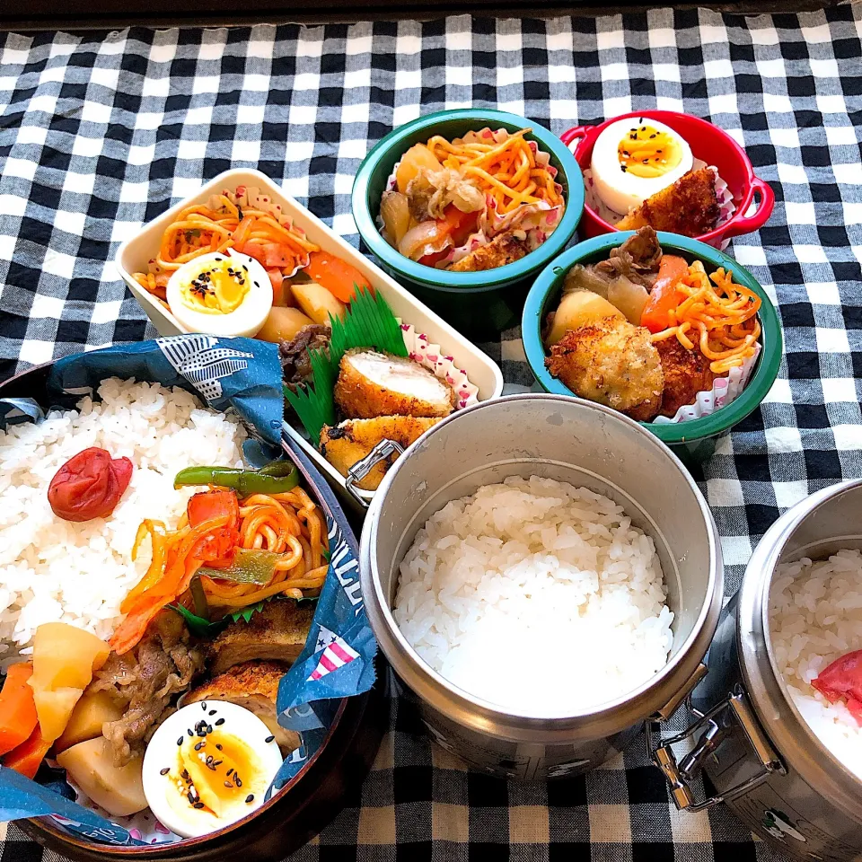 Snapdishの料理写真:久しぶり全員弁当💞|Rie Naganoさん