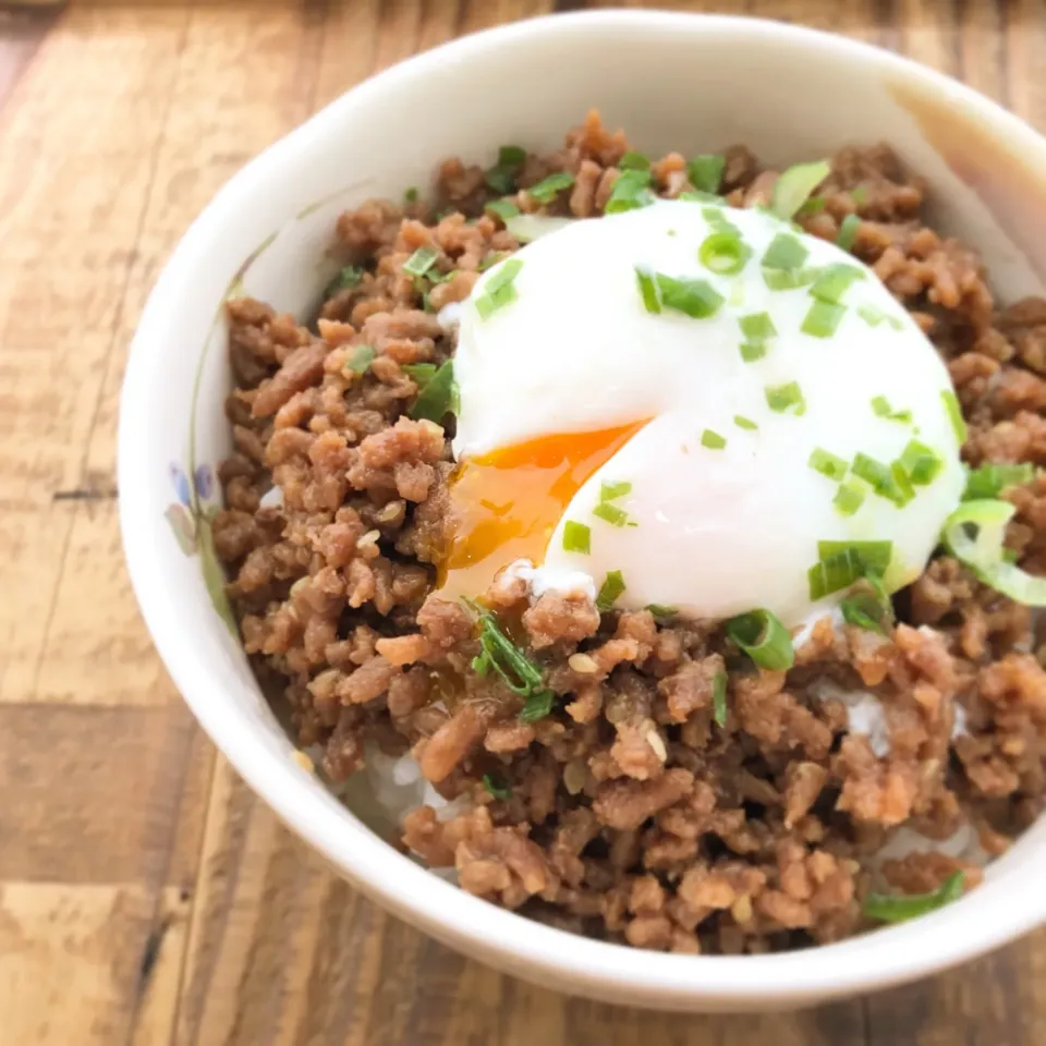 Snapdishの料理写真:2/26 おひとり様ランチはそぼろ丼
#そぼろ丼  #温玉のせ #美味いやつ|うっちーさん