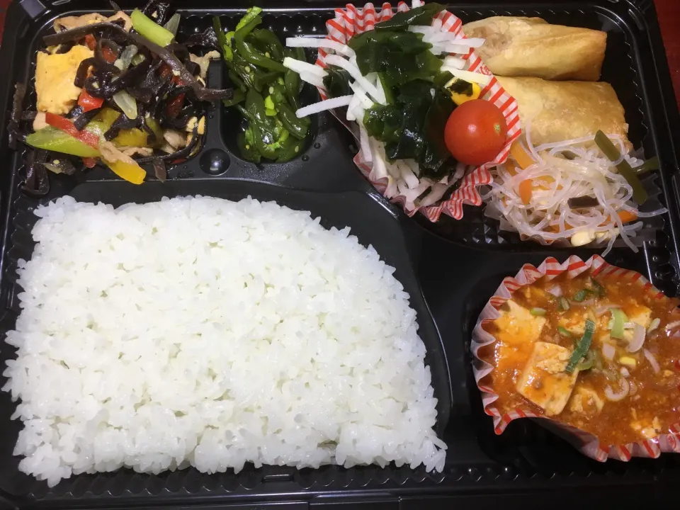 玉子と豚肉ときくらけの中華炒め 日替わり弁当  宅配ランチ 豊川市配達|Naokazu Kuritaさん