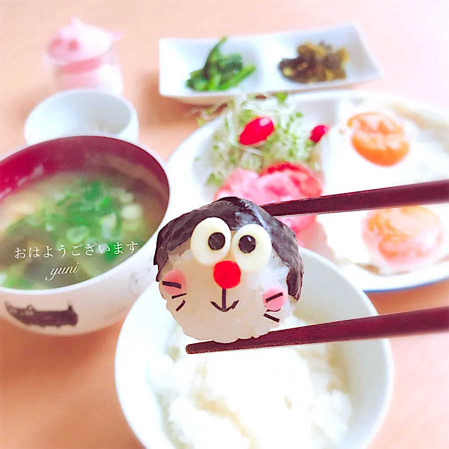 今日の朝ごはん🍚😋
  #ドラえもん と 一緒に"おはよう🤚"|🌸yuni🌸さん