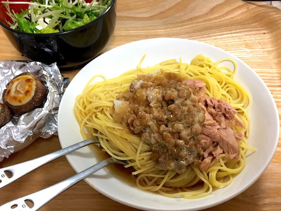 Snapdishの料理写真:納豆ツナスパ|sasaさん