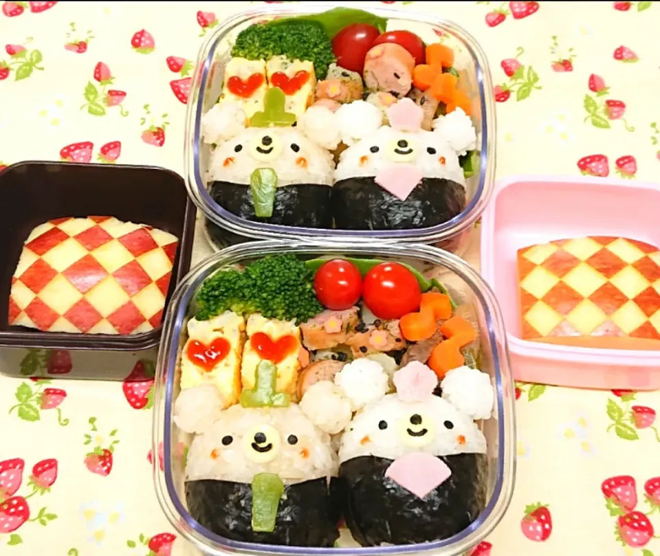 クマちゃんのひな祭り弁当♥️|みちゅあしさん