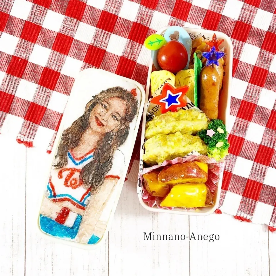 TWICE『ジヒョ』弁当
 #オブラートアート 
 #オブアート 
 #似顔絵弁当|みんなのあねごさん