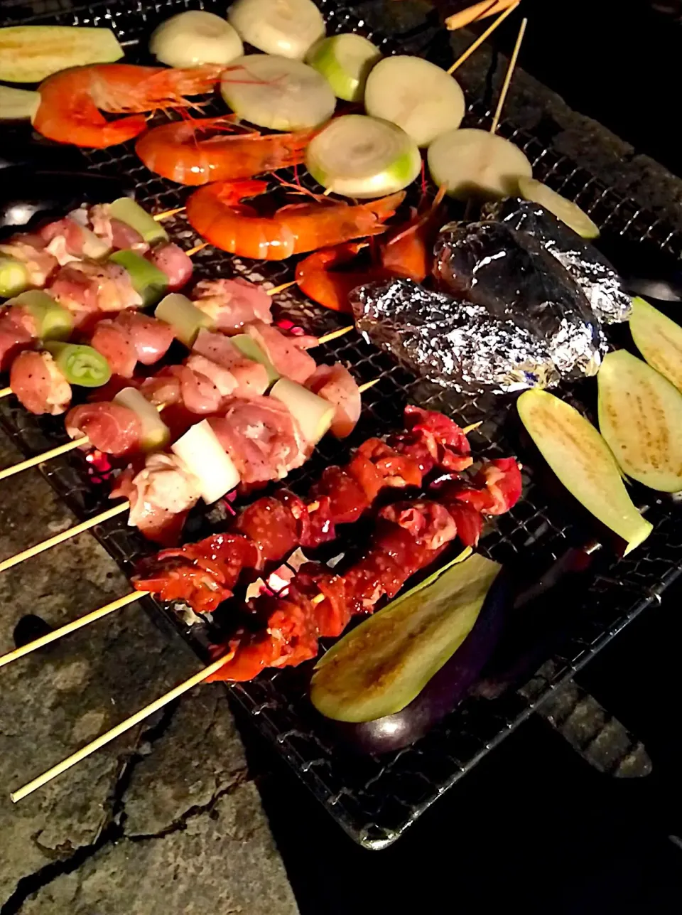 #キャンプ飯#BBQ#串焼き#|puchi  mamaさん