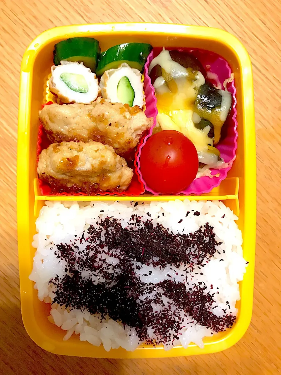 Snapdishの料理写真:豆腐ハンバーグとナスのチーズ焼き弁当|たなさん