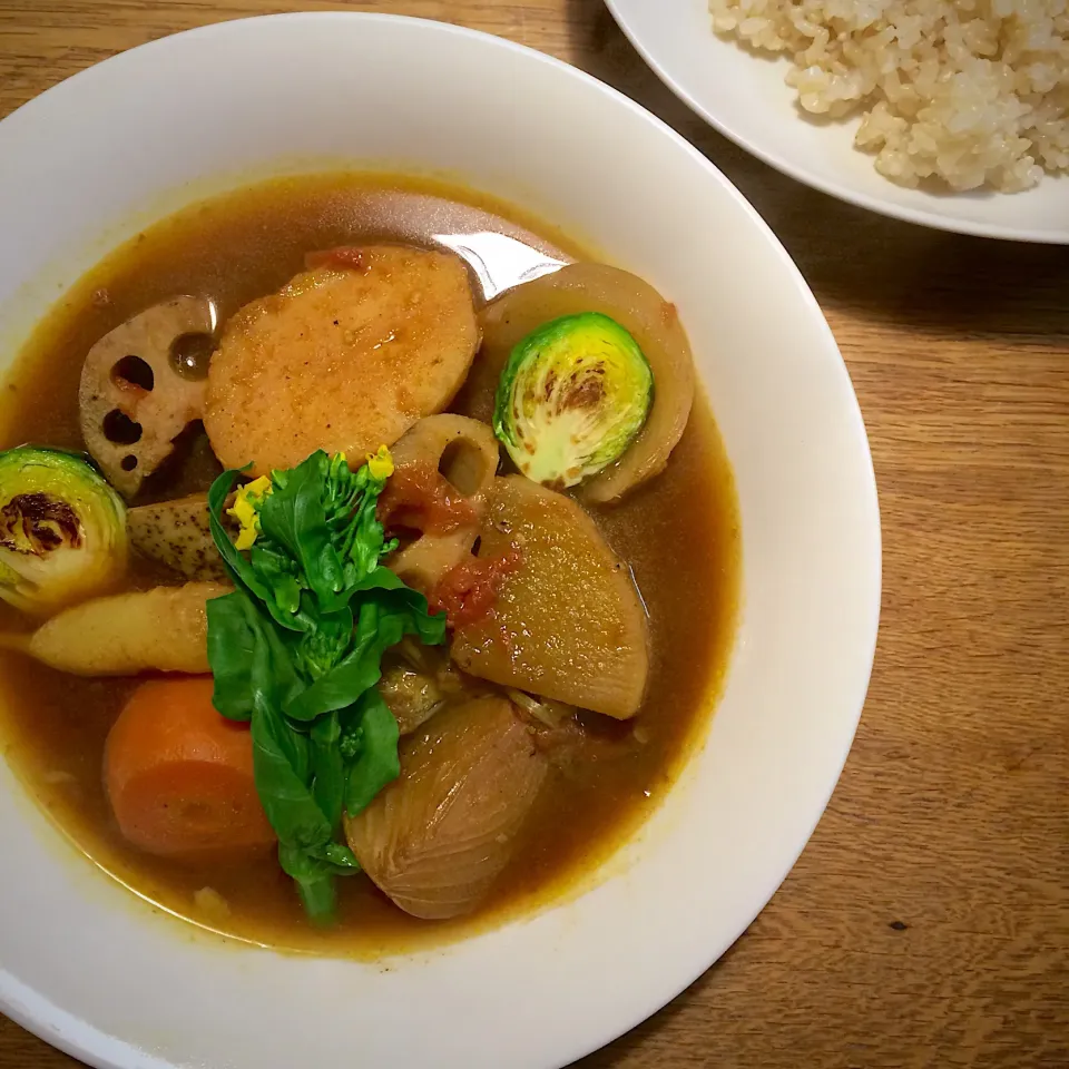 #vegan 
ポトフの残りでスープカレー|makiko_aさん