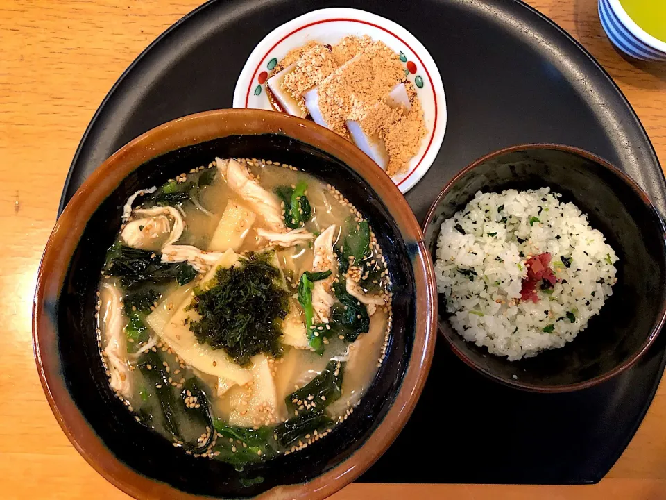 Snapdishの料理写真:季節野菜の味噌にゅーめん♡2019/02/26|ちび太さん