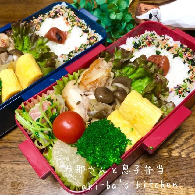 Snapdishの料理写真:旦那さんと息子弁当3/1|アキーバさん