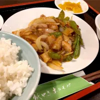 【日替】鶏肉と野菜の四川風炒めを頂きました。|momongatomoさん