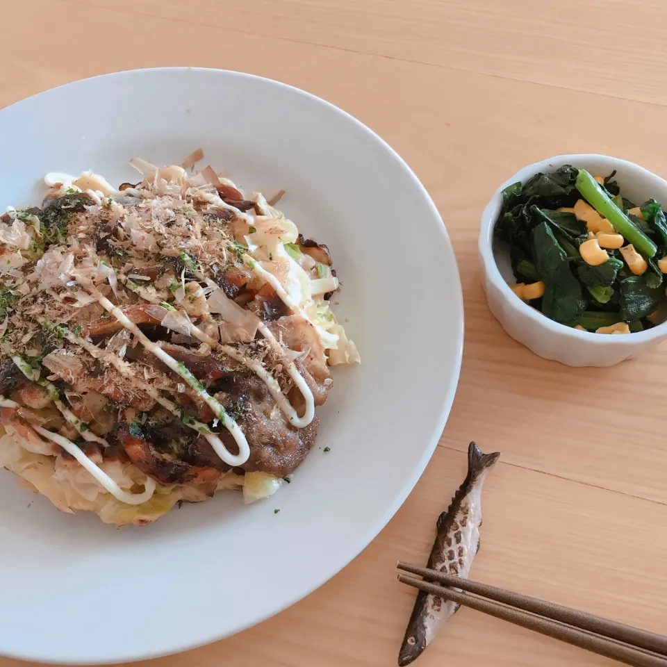 お好み焼き( ˙罒˙)お昼ご飯|サチャンさん