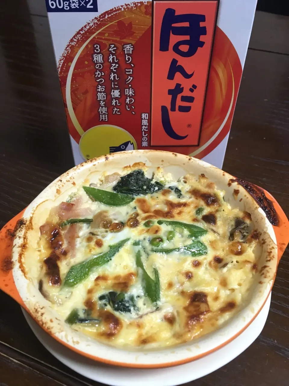 Snapdishの料理写真:味の素「ほんだし」を使ったほうれん草の和風キッシュ|TOMOさん