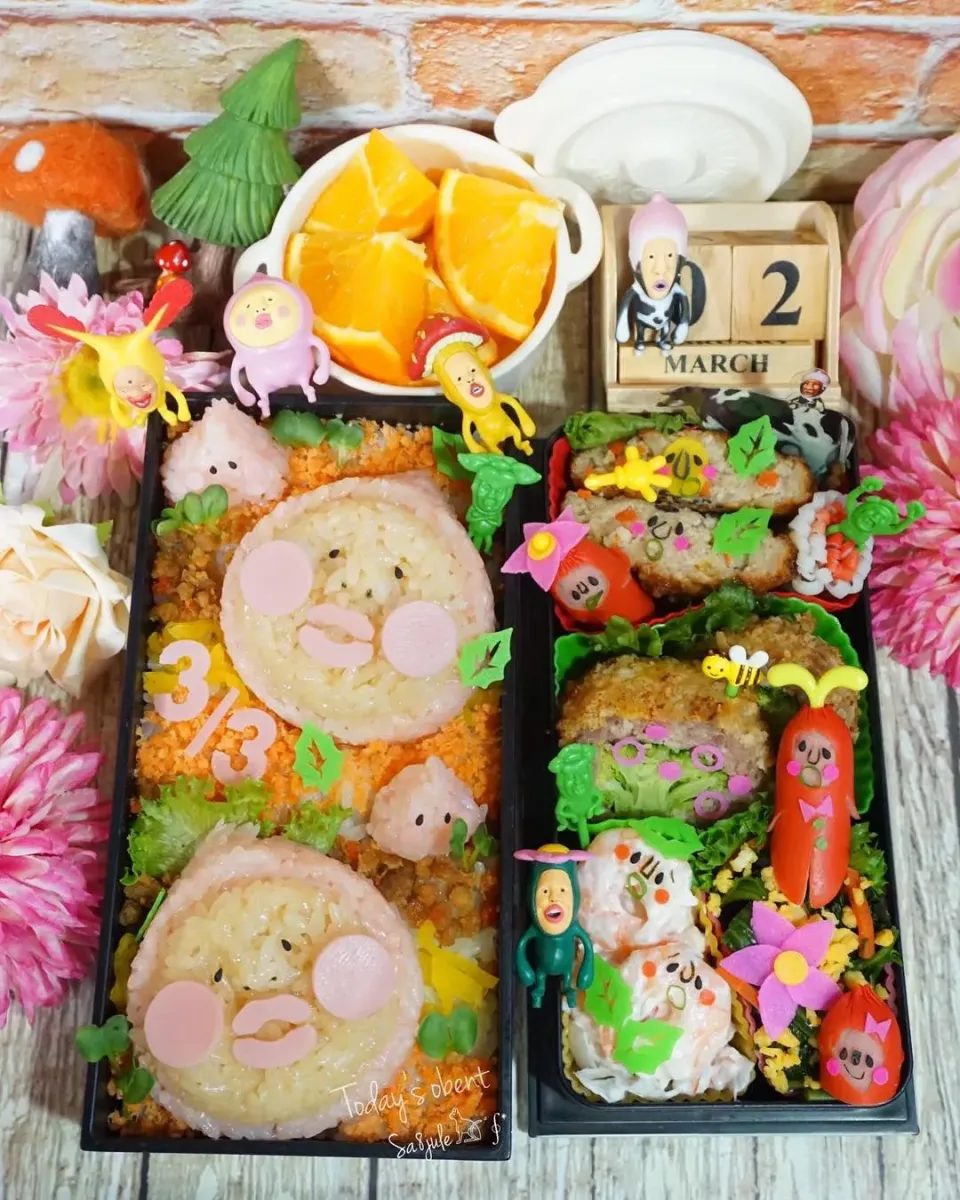 Snapdishの料理写真:桃の節句🎎カクレモモジリお弁当🌈|La-Jule Sa8さん