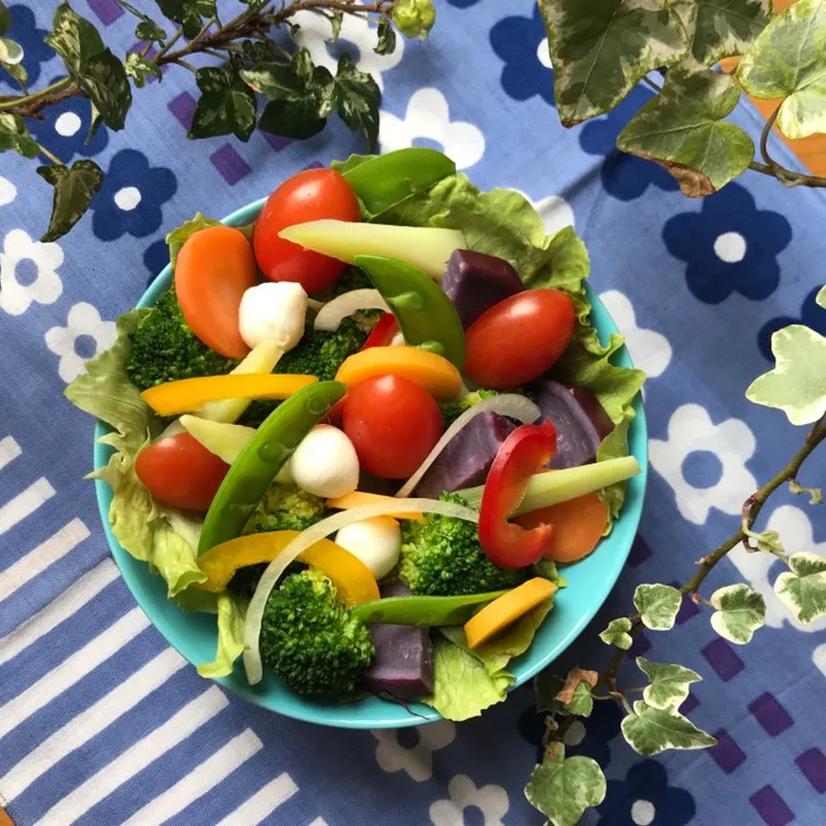 Snapdishの料理写真:🥗野菜もりもりサラダ🥦 ブロッコリーの茎だって すっごく美味しい❣️|Hollyさん