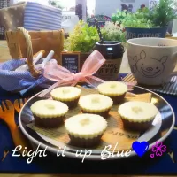 Snapdishの料理写真:ライトブルー桜２０１９💙🌸

プチチョコケーキ #|モゥモゥパラダイスさん