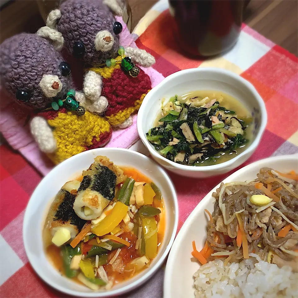 Snapdishの料理写真:毎度のごちゃっと昼ごはん（╹◡╹）|chagashiさん