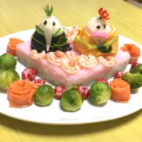 Snapdishの料理写真:ひな寿司ケーキ|なみえさん