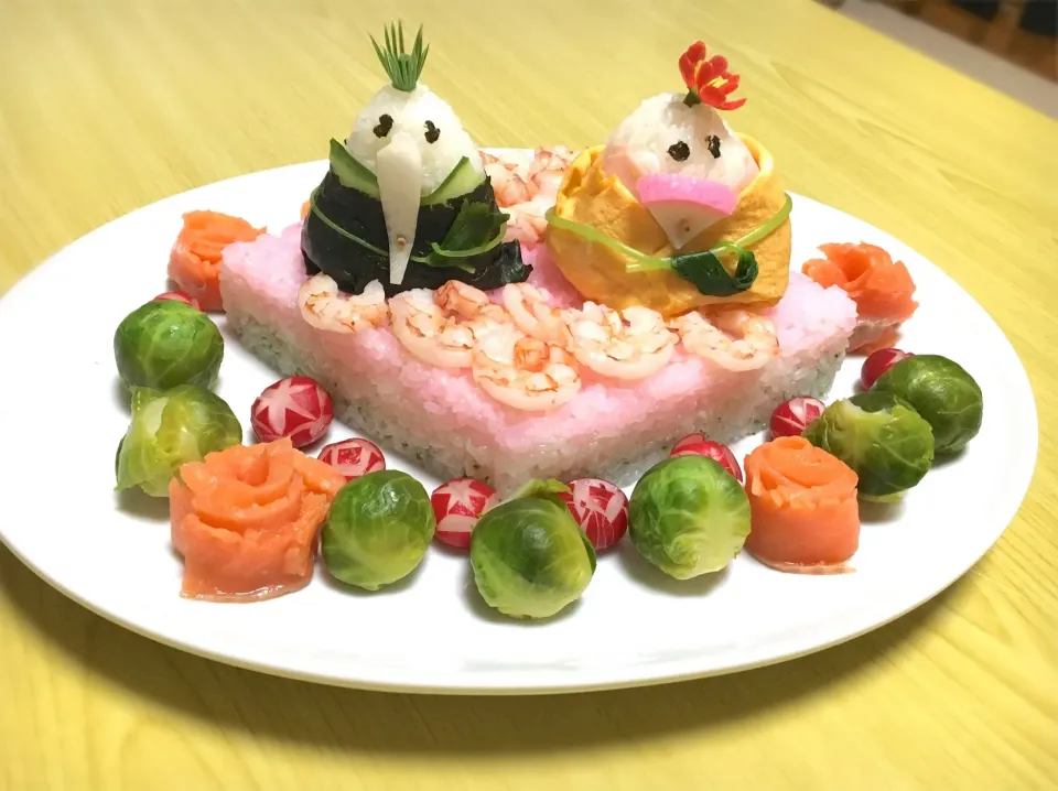 Snapdishの料理写真:ひな寿司ケーキ|なみえさん