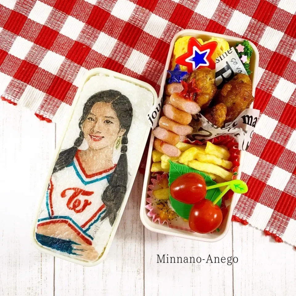 TWICE『ダヒョン』弁当 
 #オブラートアート 
 #オブアート 
 #似顔絵弁当|みんなのあねごさん