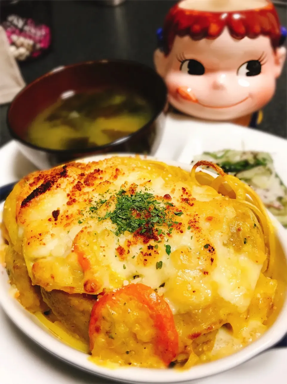 Snapdishの料理写真:リメイク♡カレークリームパスタグラタン。|ぽき。さん