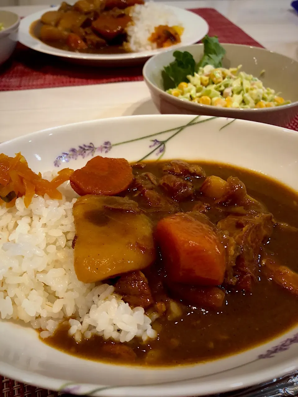 ごろごろカレーとコールスローサラダ|キヨさん