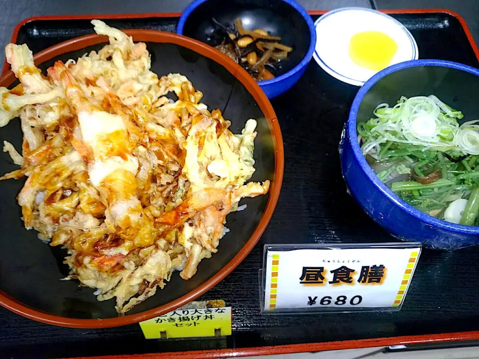 日替わり定食 海老入り大きなかき揚げ丼・そばセット|nyama1さん