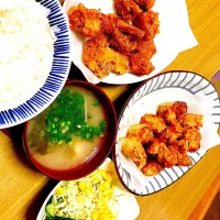 #塩唐揚げ  #醤油唐揚げ  #サラダ|tamamaさん