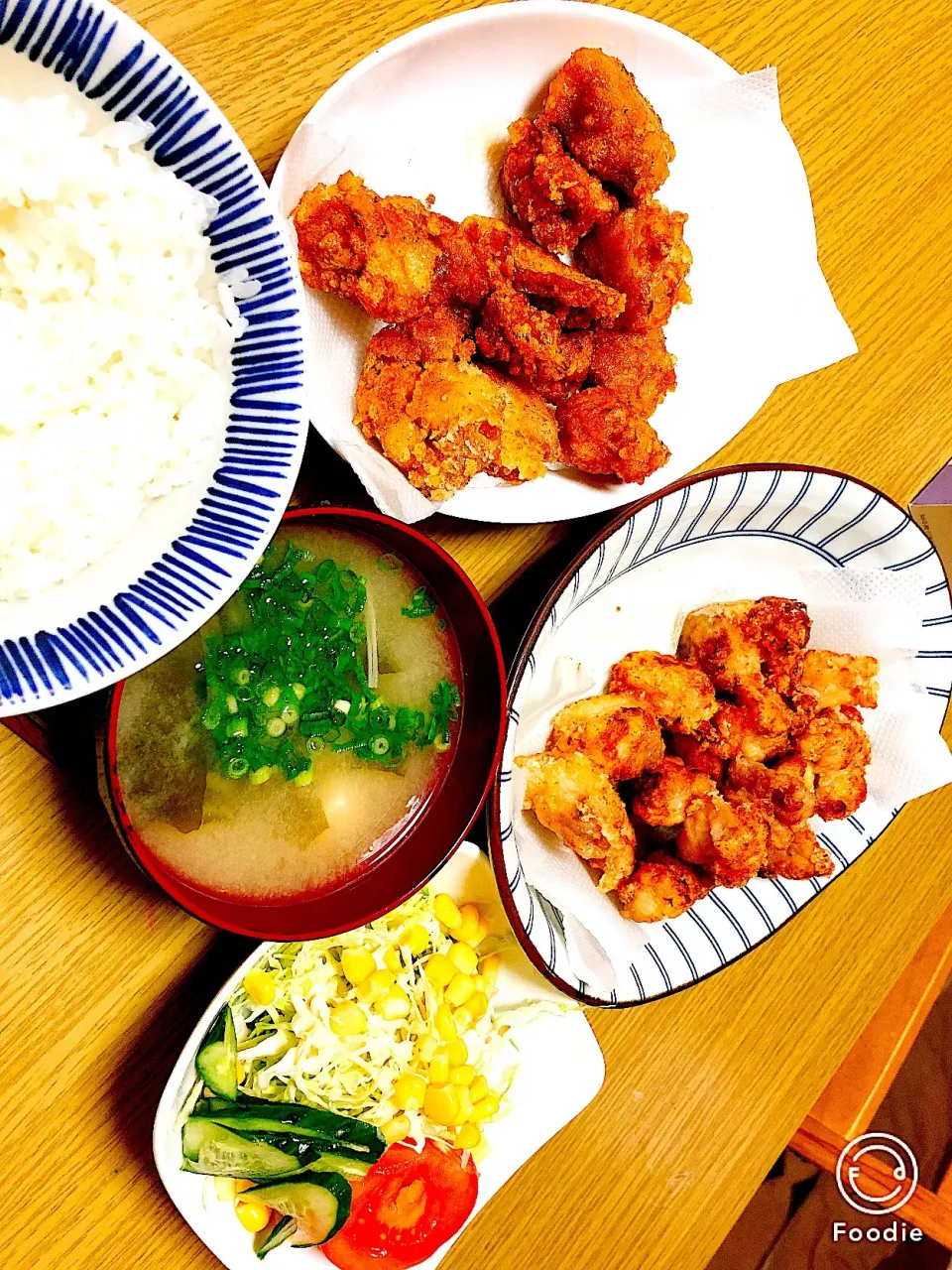 #塩唐揚げ  #醤油唐揚げ  #サラダ|tamamaさん