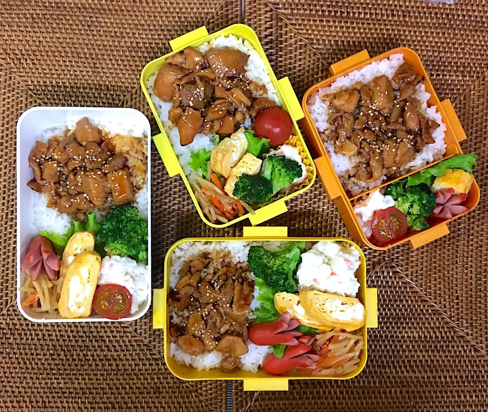 #中1女子弁当  #高校生男子弁当  #父ちゃん弁当  #鶏の照り焼き丼 再び|よちこさん