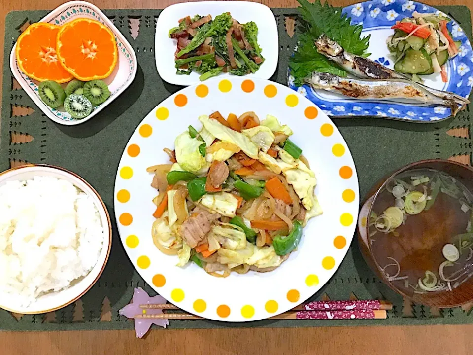 肉野菜炒め定食|ゆうかさんさん