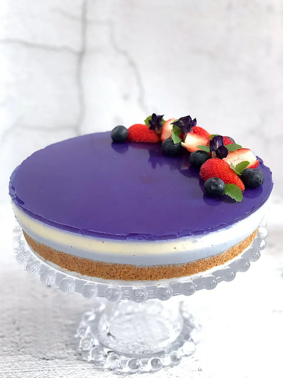 Blue pea flower tofu cheesecake|12Dragonさん