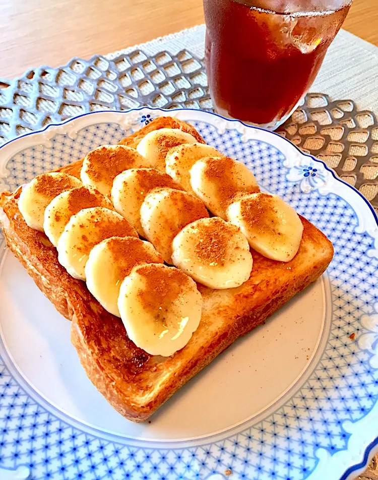 Snapdishの料理写真:はちみつバナナシナモントースト|ົLiLie･:*+さん