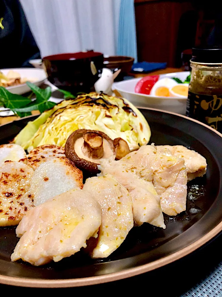 鶏むねの柚子胡椒オイル焼き
野菜のグリル焼き|くっきいママさん