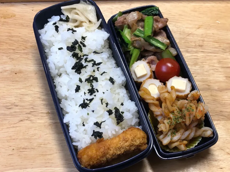 豚と小松菜のオイスターソース炒め 弁当|弁当 備忘録さん