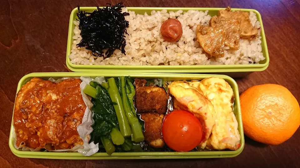 Snapdishの料理写真:チキンハンバーグ弁当|りょーさん