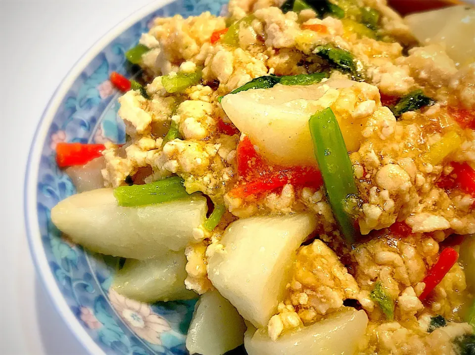 Kumacさんの料理 BABUさんの料理 カブと菜の花のそぼろ餡にてカブの生姜そぼろ餡|ちまさん