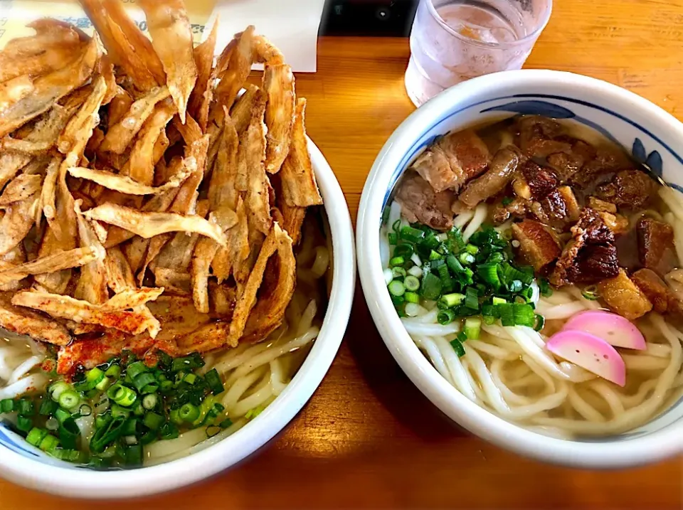 香乃泉さんでごぼう天うどんと牛すじうどん|じゅんさんさん