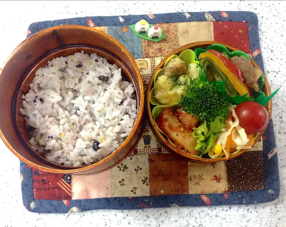 先日のお弁当😊 #夫弁当  #地味弁当  #わっぱ弁当  #丸弁当|naonaomimichanさん