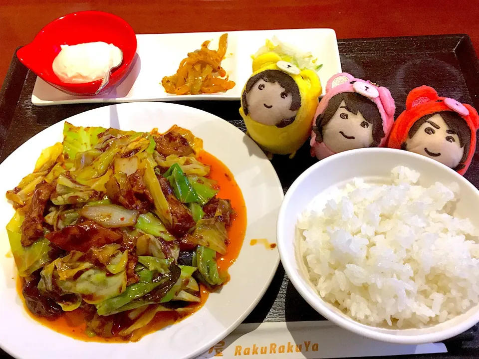 Snapdishの料理写真:回鍋肉定食💛💗❤️楽楽屋|なぎさん