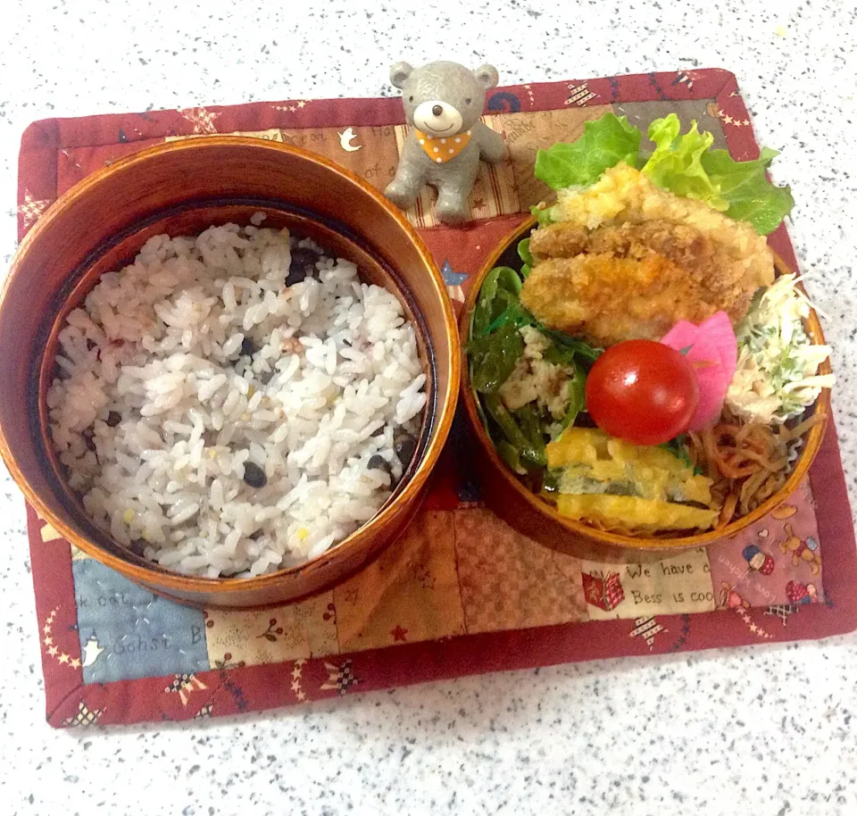 今日のお弁当😊 #わっぱ弁当  #地味弁当  #丸弁当  #夫弁当|naonaomimichanさん