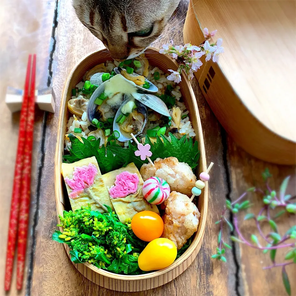 あさりバターごはんのお弁当🍱|呑兵衛料理家 おねこさん