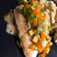 Fresh Bass Fillet with Sweet Heat Salsa|Ostone31さん